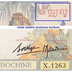 Indochine Française - Pick 55b - 5 piastres - Série X.1263 - 1937 - Etat : TB+