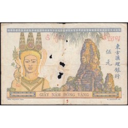 Indochine Française - Pick 55c - 5 piastres - Série C.3298 - 1946 - Etat : B