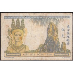 Indochine Française - Pick 55c - 5 piastres - Série L.3727 - 1946 - Etat : B-