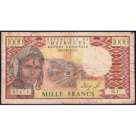 Djibouti - Pick 37a - 1'000 francs - Série D.1 - 1979 - Etat : B+