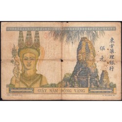 Indochine Française - Pick 53a - 5 piastres - Série G.39 - 1934 - Etat : TB-