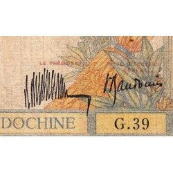 Indochine Française - Pick 53a - 5 piastres - Série G.39 - 1934 - Etat : TB-