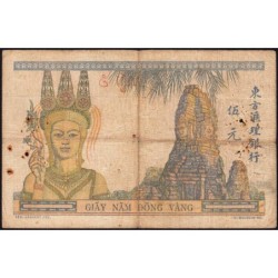 Indochine Française - Pick 53a - 5 piastres - Série M.115 - 1934 - Etat : TB-