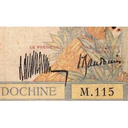 Indochine Française - Pick 53a - 5 piastres - Série M.115 - 1934 - Etat : TB-