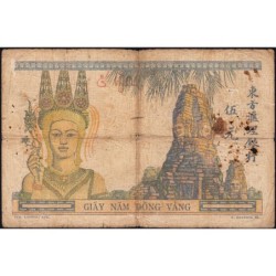 Indochine Française - Pick 53a - 5 piastres - Série D.189 - 1934 - Etat : B+