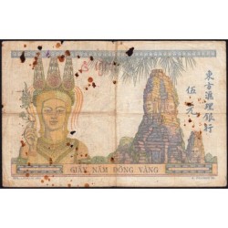 Indochine Française - Pick 53a - 5 piastres - Série A.231 - 1934 - Etat : B