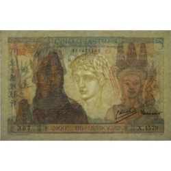 Indochine Française - Pick 55c - 5 piastres - Série X.4579 - 1946 - Etat : SUP+ à SPL