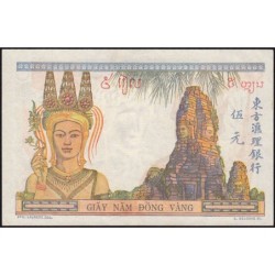 Indochine Française - Pick 55d - 5 piastres - Série H.4944 - 1946 - Etat : SPL+