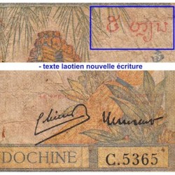 Indochine Française - Pick 55d - 5 piastres - Série C.5365 - 1946 - Etat : AB