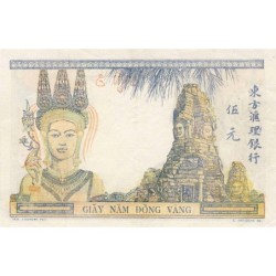 Indochine Française - Pick 53f - 5 piastres - Série Q.301 - 1934 - Faux - Etat : SUP