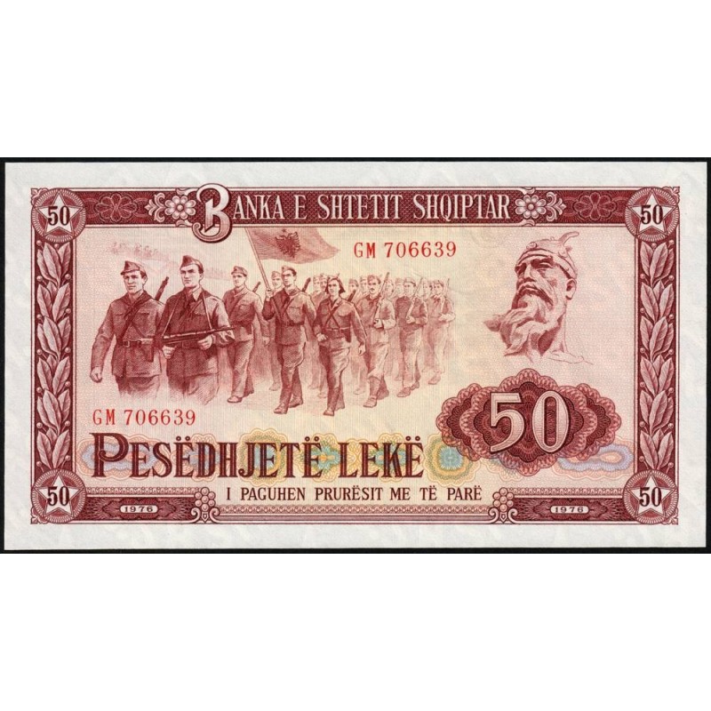 Albanie - Pick 45c - 50 lekë - Série GM - 1976 - Etat : pr.NEUF