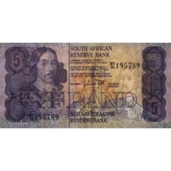 Afrique du Sud - Pick 119c - 5 rand - Série B7/31 - 1982 - Etat : TB