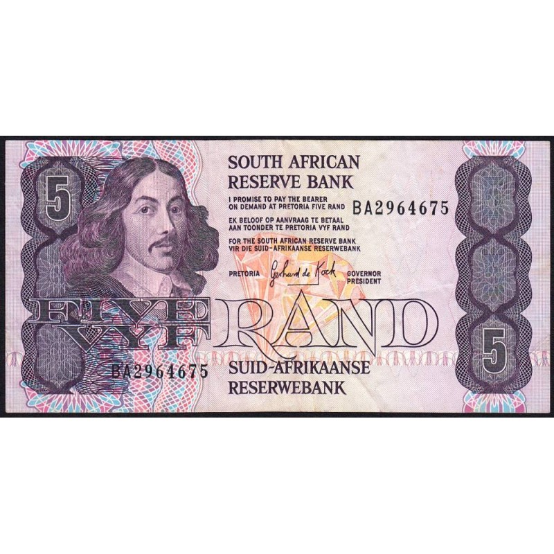 Afrique du Sud - Pick 119d - 5 rand - Série BA - 1989 - Etat : TB+