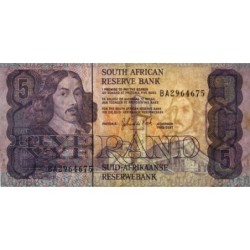 Afrique du Sud - Pick 119d - 5 rand - Série BA - 1989 - Etat : TB+