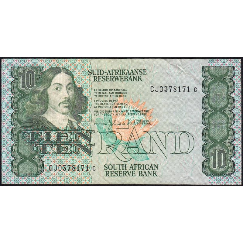 Afrique du Sud - Pick 120d - 10 rand - Série CJ C - 1985 - Etat : TB