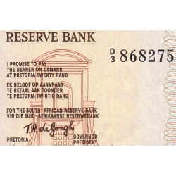 Afrique du Sud - Pick 121a - 20 rand - Série D/3 - 1978 - Etat : NEUF