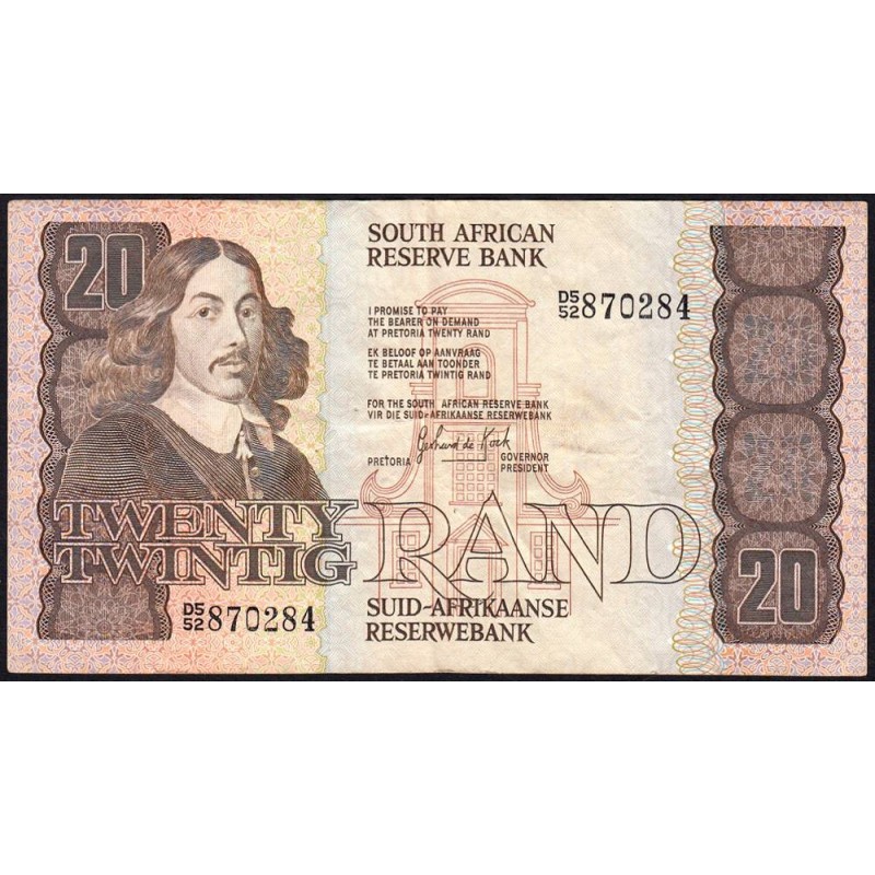 Afrique du Sud - Pick 121c - 20 rand - Série D5/52 - 1982 - Etat : TB+