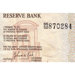Afrique du Sud - Pick 121c - 20 rand - Série D5/52 - 1982 - Etat : TB+