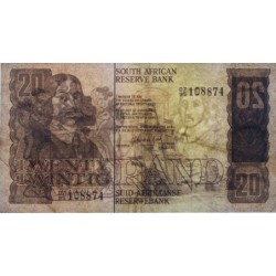 Afrique du Sud - Pick 121c - 20 rand - Série D7/95 - 1982 - Etat : TB