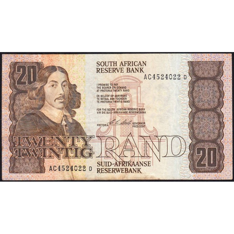Afrique du Sud - Pick 121e - 20 rand - Série AC D - 1990 - Etat : TB