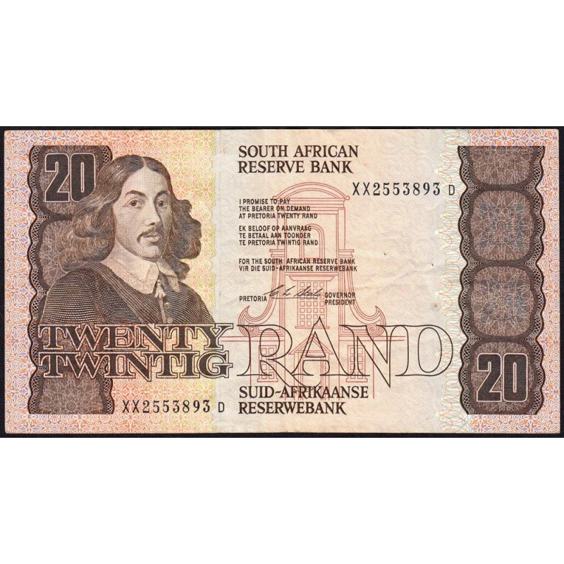 Afrique du Sud - Pick 121er - 20 rand - Série XX D  (remplacement) - 1990 - Etat : TTB-