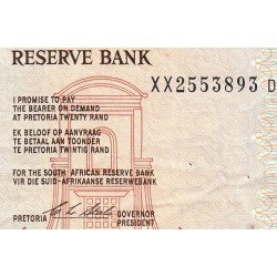 Afrique du Sud - Pick 121er - 20 rand - Série XX D  (remplacement) - 1990 - Etat : TTB-