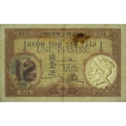 Indochine Française - Pick 48a - 1 piastre - Série U.2274 - 1921 - Etat : TTB