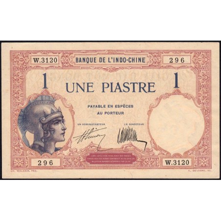 Indochine Française - Pick 48b - 1 piastre - Série W.3120 (remplacement) - 1927 - Etat : SPL