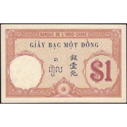 Indochine Française - Pick 48b - 1 piastre - Série T.3800 - 1927 - Etat : SUP