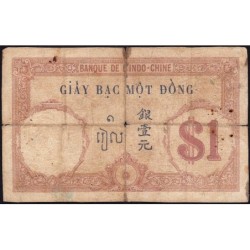 Indochine Française - Pick 48b - 1 piastre - Série H.4812 - 1927 - Etat : B