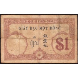 Indochine Française - Pick 48b - 1 piastre - Série T.4851 - 1927 - Etat : TB-