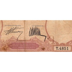 Indochine Française - Pick 48b - 1 piastre - Série T.4851 - 1927 - Etat : TB-