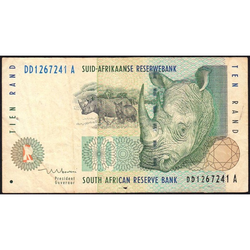 Afrique du Sud - Pick 123b - 10 rand - Série DD A - 1999 - Etat : B