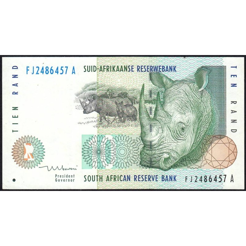 Afrique du Sud - Pick 123b - 10 rand - Série FJ A - 1999 - Etat : SUP