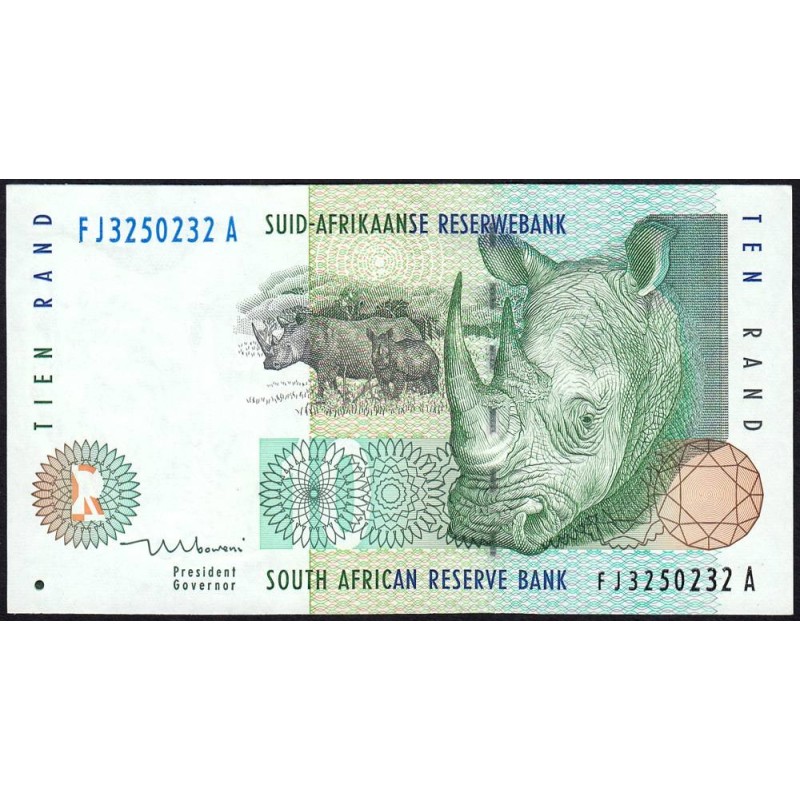 Afrique du Sud - Pick 123b - 10 rand - Série FJ A - 1999 - Etat : pr.NEUF