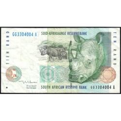 Afrique du Sud - Pick 123b - 10 rand - Série GG A - 1999 - Etat : B+