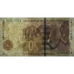 Afrique du Sud - Pick 124b - 20 rand - Série BD B - 1999 - Etat : TTB-