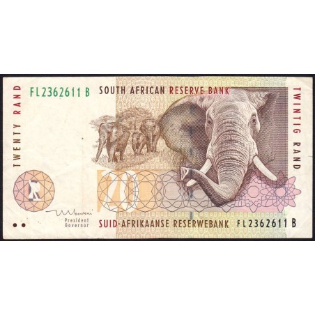 Afrique du Sud - Pick 124b - 20 rand - Série FL B - 1999 - Etat : TTB-
