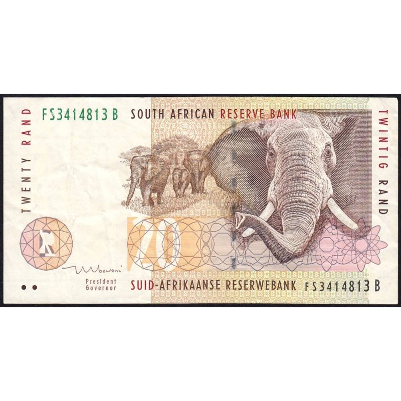 Afrique du Sud - Pick 124b - 20 rand - Série FS B - 1999 - Etat : TTB-