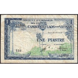 Indochine Française - Vietnam - Pick 105 - 1 piastre - Série S22 - 1954 - Etat : B+