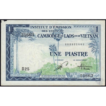 Indochine Française - Vietnam - Pick 105 - 1 piastre - Série D25 - 1954 - Etat : TTB-