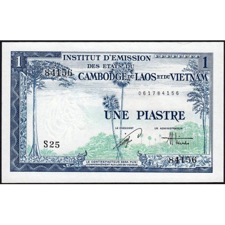 Indochine Française - Vietnam - Pick 105 - 1 piastre - Série S25 - 1954 - Etat : NEUF