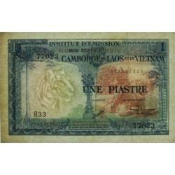 Indochine Française - Vietnam - Pick 105 - 1 piastre - Série R33 - 1954 - Etat : SUP