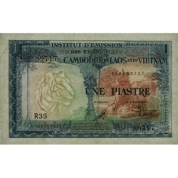 Indochine Française - Vietnam - Pick 105 - 1 piastre - Série R35 - 1954 - Etat : TTB+