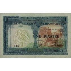 Indochine Française - Vietnam - Pick 105 - 1 piastre - Série R44 - 1954 - Etat : SPL