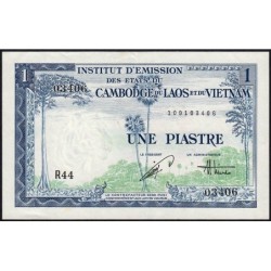 Indochine Française - Vietnam - Pick 105 - 1 piastre - Série R44 - 1954 - Etat : SUP+