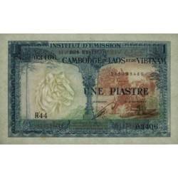 Indochine Française - Vietnam - Pick 105 - 1 piastre - Série R44 - 1954 - Etat : SUP+
