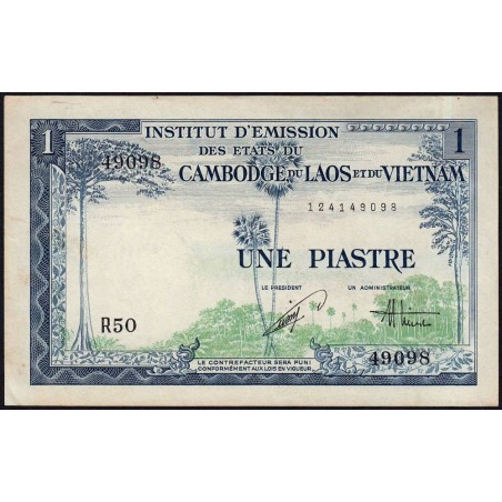 Indochine Française - Vietnam - Pick 105 - 1 piastre - Série R50 - 1954 - Etat : TTB-