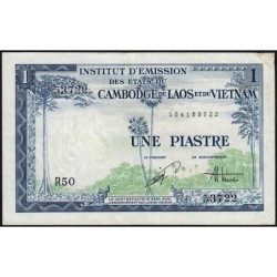 Indochine Française - Vietnam - Pick 105 - 1 piastre - Série R50 - 1954 - Etat : TTB-