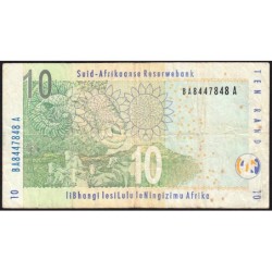 Afrique du Sud - Pick 128b - 10 rand - Série BA A - 2009 - Etat : TB-